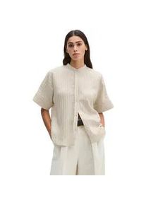 Marc O'Polo Kurzarmbluse MARC O'POLO "aus TENCELTM Modal", Damen, Gr. 32, grau silk, Obermaterial: 82% Modal, 18% Polyamid, unifarben, regular fit normal, Umschlagbund, Blusen