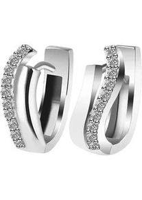 Adelia&acute;s Klappcreolen ADELIA ́S "Damen Ohrringe &ndash; Klappcreole aus 925 Silber mit Zirkonia", Damen, Gr. Damen, Silber 925 (Sterlingsilber), silber, Ohrringe Klappcreolen, Ein Geschenk, das Freude macht