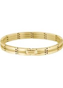 Gliederarmband BOSS "BROOKS", gelbgoldfarben, Armb&auml;nder, Herren, 19cm, Edelstahl, Gliederarmband