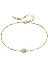Armband Bruno Banani "Schmuck Geschenk Silberarmband gelbgoldfarben vergoldet", gelbgoldfarben, kristallwei&szlig;, kristallwei&szlig;, Armb&auml;nder, Damen, 24cm, Silber 925 (Sterlingsilber), Armband, mit Zirkonia (synth.)
