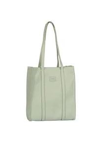 Shopper Gabor "Elfie", Damen, Gr. B/H/T: 30cm x 33cm x 9,5cm, mint, Polyurethan, clean, gepflegt, unifarben, Taschen Shopper, aus fein genarbtem, glattem Kunstleder und mit einem Logo Rubber Patch