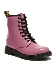 Schn&uuml;rboots Dr. Martens "1460 Y Black Patent Lamper", M&auml;dchen, Gr. 38,5, pink, Lackleder, Schuhe Schn&uuml;rboots, Kinder Stiefel, Boots mit logobedruckter Anziehlasche