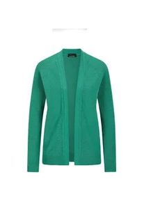 Strickjacke GOLDNER "Kurzgr&ouml;&szlig;e Strickjacke mit Strickbandblende", Damen, Gr. 23, gr&uuml;n, Obermaterial: 57% Polyacryl PAN. 26% Polyester PES. 17% Baumwolle CO., gerade, Strickjacken Strickjacke, aus B&auml;ndchengarn gestrickt