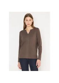 Langarmshirt Cecil, Damen, Gr. XL (44), urban taupe, Web, 48% Baumwolle, 48% Modal, 4% Elasthan, unifarben, comfort fit normal, Rundhals, abgesteppt, Shirts Langarmshirt, aus Baumwolle mit Stretchante