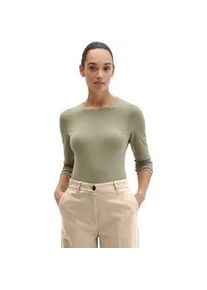 Marc O'Polo Langarmshirt MARC O'POLO "aus Rippjersey", Damen, Gr. XXL, fresh sage, Obermaterial: 64% Lyocell, 31% Baumwolle, 5% Elasthan, unifarben, Basic, slim fit, Rundhals, Shirts Langarmshirt