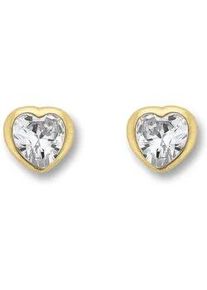 Paar Ohrh&auml;nger ONE ELEMENT "Zirkonia Herz Ohrringe Ohrstecker aus 333 Gelbgold", gold, Ohrringe, Damen, Damen, Gelbgold 333 Gold, Gelbgold 333, Gold, Herz mit Bedeutung &ndash; eine feine Geschenkidee f&uuml;r viele Anl&auml;sse