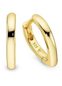 Paar Creolen Bruno Banani "Schmuck Geschenk gelbgoldfarben vergoldet spitz zulaufend", gelbgoldfarben, Ohrringe, Damen, Silber 925 (Sterlingsilber)