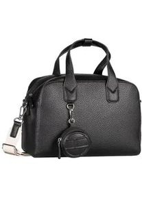 Bowlingtasche Tom Tailor "Rima", Damen, Gr. B/H/T: 28cm x 20cm x 11cm, schwarz, Polyurethan, clean, gepflegt, gepr&auml;gtes Muster, unifarben, Taschen, elegante Formen treffen auf sportiven Schulterriemen & Minipouch