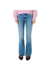Schlagjeans QS, Damen, Gr. 40, L&auml;nge 30, blau, Denim/Jeans, Obermaterial: 84% Baumwolle, 14% Polyester, 2% Elasthan. Futter: 70% Polyester, 30% Baumwolle, unifarben, slim fit lang, Jeans, mit Schlag und Stretch