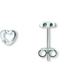 Paar Ohrh&auml;nger ONE ELEMENT "Zirkonia Herz Ohrringe Ohrstecker aus 925 Silber", silber, Ohrringe, Damen, Damen, Silber 925 (Sterlingsilber), Zart & emotional &ndash; ein Geschenk, das von Herzen kommt