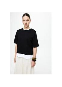 Kurzarmpullover Vila "VIMALU O-NECK 2/4 KNIT TOP-NOOS", Damen, Gr. L, schwarz beauty, Strick, Obermaterial: 50% Polyester, 30% Viskose, 20% Nylon, unifarben, oversize kurz, Rundhals, Pullover