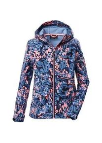 Softshelljacke Killtec "KOS 154 GRLS SFTSHLL JCKT", Kinder, Gr. 116, navy, Oberseite: 100% Polyester;R&uuml;ckseite: 100% Polyester;Futter: 100% Polyester, Jacken Softshelljacke, Wind- und wasserabweisende Kinderjacke mit buntem Print