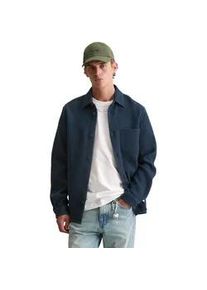 Marc O'Polo Langarmhemd MARC O'POLO DENIM, Herren, Gr. L, N-Gr, navy teal, Obermaterial: 100% Baumwolle, normal normal, Manschette, Hemden, mit Struktur, Kentkragen