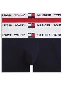 Trunk, Herren, Gr. L (52), 3 Stk., medium rot, wei&szlig;, desert sky, Webqualit&auml;t, Obermaterial: 95% Baumwolle, 5% Elasthan, Tommy Hilfiger UNDERWEAR, unifarben, k&ouml;rpernah, Unterhosen, K&ouml;rpernahe Passform mit elastischem Bund