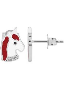 Adelia&acute;s Paar Ohrh&auml;nger ADELIA ́S "Kinder Ohrringe &ndash; Ohrstecker Einhorn aus 925 Silber mit Emaille", M&auml;dchen, Gr. Kinder, Silber 925 (Sterlingsilber), silber, Ohrringe, Ideal zum Verschenken &ndash; schlicht und stilvoll