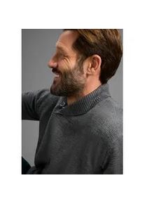 Schalkragenpullover DELMAO "Neue Kollektion Ideal f&uuml;r die &Uuml;berganszeit", Herren, Gr. M (48/50), grau melange, Strick, Obermaterial: 80% Polyacryl, 20% Polyester, unifarben, regular fit normal, Pullover, aus weichem Strickmaterial, mit Schalkragen, Regular Fit, Langarm