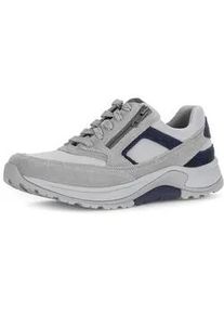 Keilsneaker Gabor ROLLINGSOFT, Herren, Gr. 9,5 (44), grau kombiniert, Mesh, Veloursleder, Schuhe, Schn&uuml;rschuh, Halbschuh, Freizeitschuh, Au&szlig;enrei&szlig;verschluss, G-Weite