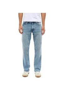 Straight-Jeans Mustang "Herren Style Tramper Straight", Herren, Gr. 46, L&auml;nge 34, blau (583 mittelblau), 99% Baumwolle, 1% Elasthan, unifarben, straight fit, Jeans Straight-Jeans