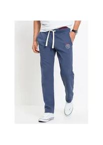 Jogginghose bonprix, Herren, Gr. 48/50, N-Gr, blau (indigo), Obermaterial: 100% Baumwolle, unifarben, regular fit, Hosen Jogginghose, mit elastischem Bund, mit Kordelzug, regular fit, mit Ges&auml;&szlig;tasche