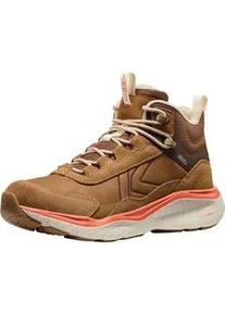 Outdoorschuh Keen "LEIKI LEATHER MID WP", Damen, Gr. 39,5, chipmunk, birch, Leder, Schuhe Outdoorschuh, Wanderschuh aus wasserdichtem Premium Leder, atmungsaktiv