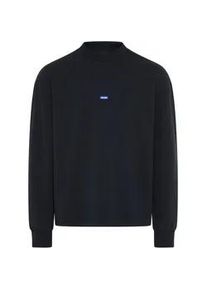 HUGO BOSS Sweatshirt HUGO BLUE "Nedro", Herren, Gr. L, dunkelblau405, Sweatware, Obermaterial: 100% Baumwolle, regular fit normal, Rundhals, B&uuml;ndchen, Sweatshirts Sweatshirt, Rundhalsausschnitt, Regular Fit, Logo-Patch