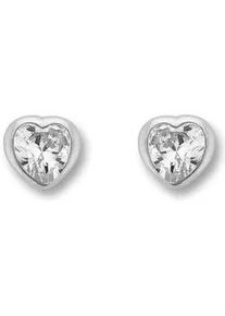 Paar Ohrh&auml;nger ONE ELEMENT "Zirkonia Herz Ohrringe Ohrstecker aus 925 Silber", silber, Ohrringe, Damen, Damen, Silber 925 (Sterlingsilber), Zart & emotional &ndash; ein Geschenk, das von Herzen kommt