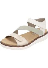 Sandale Remonte, Damen, Gr. 36, sanftes wei&szlig;, salbei, Leder, Lederimitat, Schuhe Sandale, Sommerschuh, Klettschuh, Sandalette, Riemchensandale mit Softfu&szlig;bett
