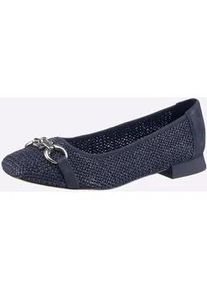 Ballerina Caprice, Damen, Gr. 41, marine, Leder, Textil, Basic, Schuhe Ballerina