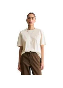 Marc O'Polo T-Shirt MARC O'POLO DENIM "mit R&uuml;ckenprint", Damen, Gr. L, silky wei&szlig;, Obermaterial: 100% Baumwolle, unifarben, Basic, relaxed fit, Rundhals, normaler Saum, Shirts T-Shirt