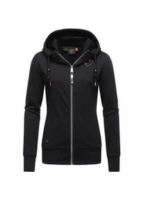 Kapuzensweatjacke Ragwear "Paya Intl.", Damen, Gr. 6XL (52), grau (ash), Material: 50% Baumwolle, 50% Polyester, tailliert h&uuml;ftbedeckend, hoch geschlossener Ausschnitt, eng Rippb&uuml;ndchen, Sweatjacken, sportlicher Damen Kapuzensweater mit Kordeln