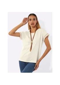 CR&Eacute;ATION L Rundhalsshirt CREATION L "Shirt", Damen, Gr. 48, champagner, 95% Baumwolle, 5% Elasthan, unifarben, Rundhals, Shirts Rundhalsshirt