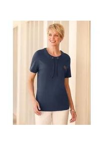 Kurzarmshirt Classic Basics "Kurzarm-Shirt", Damen, Gr. 56, dunkelblau, 100% Baumwolle, unifarben, Rundhals, Shirts