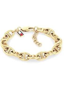 Armkette Tommy Hilfiger "MARINA", gelbgoldfarben, rot, wei&szlig;, blau, Armb&auml;nder, Damen, 19cm, Edelstahl, Armkette, Emaille