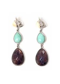 Paar Ohrclips "Svea", Damen, Gr. Kunststoff, t&uuml;rkis, Collezione Alessandro, Ohrringe