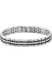 Gliederarmband BOSS "WESLEY", edelstahlfarben, schwarz, Armb&auml;nder, Herren, 19cm, Edelstahl, Gliederarmband