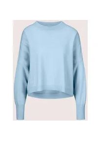 Madeleine Mode Longpullover MADELEINE "Strickpullover Kaschmir Pullover mit Rundhalsausschnitt", Damen, Gr. 44/46, blau (himmelblau), Obermaterial: 90% Schurwolle WV. 10% Kaschmir WS., Modern, normal, Pullover Longpullover, Oversized Look