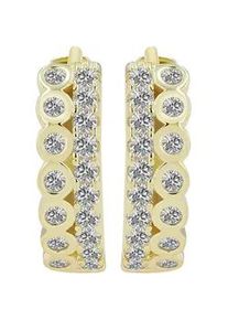 Adelia&acute;s Klappcreolen ADELIA ́S "Damen Ohrringe &ndash; Klappcreole aus 925 Silber mit Zirkonia", Damen, Gr. Damen, Silber 925 (Sterlingsilber), gold, Ohrringe Klappcreolen, Ein kleines Geschenk mit gro&szlig;er Wirkung