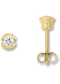 Paar Ohrh&auml;nger ONE ELEMENT "Zirkonia Zarge Ohrringe Ohrstecker aus 333 Gelbgold", gold, Ohrringe, Damen, Damen, Gelbgold 333 Gold, Gelbgold 333, Gold, Sanfte Linie &ndash; unaufdringlich und geschmackvoll