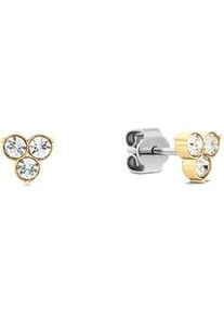 Paar Ohrstecker Tommy Hilfiger "ESSENTIAL EARRINGS", gelbgoldfarben, edelstahlfarben, kristallwei&szlig;, kristallwei&szlig;, Ohrringe, Damen, Edelstahl, mit Glasstein