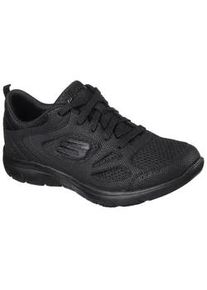 Sneaker Skechers "SUMMITS-SUITED", Damen, Gr. 41, schwarz, Leder, Textil, Schuhe Sneaker, Freizeitschuh, Trainingsschuh, Schn&uuml;rschuh mit weicher Polsterung, Topseller