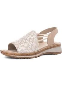 Riemchensandale Ara "HAWAII", Damen, Gr. 39, silber (sand, silberfarben), Veloursleder, metallic, Schuhe Riemchensandale, Sommerschuh, Sandalette, Keilabsatz, mit Stretch-B&auml;nder, G-Weite