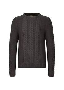 Strickfleece-Pullover Blend "Strickpullover BHBASIM", Herren, Gr. 3XL, grau (charcoal mix), Obermaterial: 50% Baumwolle CO. 47% Polyacryl PAN. 3% Nylon NY., Pullover