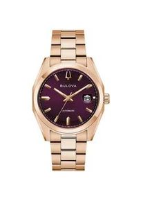 Automatikuhr Bulova "Surveyor", ros&eacute;goldfarben, beere, Armbanduhren, Damen, Automatikuhr, Armbanduhr, Damenuhr, Herrenuhr, Mechanische Uhr, Edelstahlarmband
