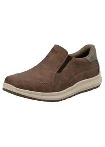 Slipper Rieker, Herren, Gr. 40, braun (braun, taupe), Lederimitat, Basic, Schuhe Slipper, Slip-on-Sneaker, Halbschuh, Loafer, Freizeitschuh mit Gummizug