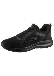 Sneaker Skechers "BOUNTIFUL-QUICK PATH", Damen, Gr. 40, schwarz (schwarz uni), Lederimitat, Textil, unifarben, Schuhe Sneaker, Trainingsschuh, Freizeitschuh, Schn&uuml;rschuh mit Memory Foam