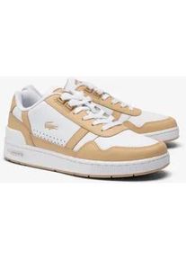 Sneaker Lacoste "T-CLIP 124 5 SFA", Damen, Gr. 38, wht, lt brw, Leder, Schuhe Sneaker