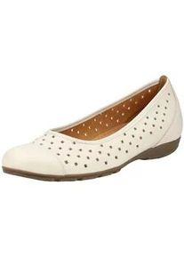Ballerina Gabor "Gabor Ballerinas Leder", Damen, Gr. 40, creme, Leder, Schuhe Ballerina