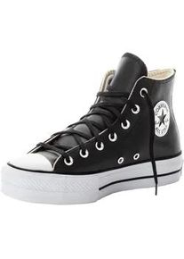 Sneaker Converse "CHUCK TAYLOR ALL STAR LEATHER PLATFORM", Damen, Gr. 37,5, schwarz-wei&szlig; (schwarz, wei&szlig;), Leder, Schuhe Sneaker, Sneaker aus weichem Leder