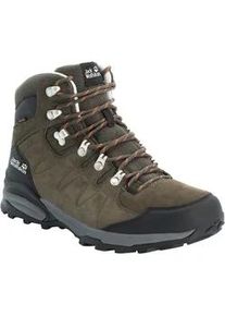 Wanderschuh Jack Wolfskin "REFUGIO TEXAPORE MID M", Herren, Gr. 44, gr&uuml;n (khaki), Leder, Synthetik, Textil, Schuhe Wanderschuh, wasserdicht, Trekkingschuh