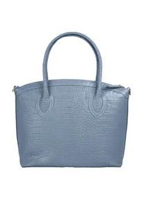 Henkeltasche CLUTY, Damen, Gr. B/H/T: 32cm x 27cm x 5cm onesize, blau, Leder, Taschen, echt Leder, Made in Italy